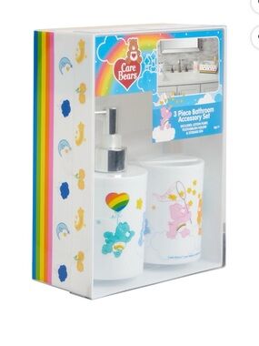 Care Bears 3-Piece Bathroom Set, Toothbrush Holder, Soap Pump, Storage Bin